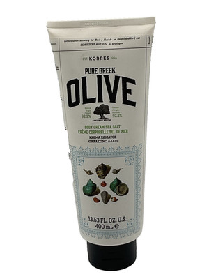 KORRES Pure Greek Olive Body Cream -13.53 oz JUMBO- SEALED-SEA SALT
