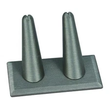 N'ice Packaging 3-Pack Gunmetal Faux Leather, Double Finger (4"x2"x2.25"H)...