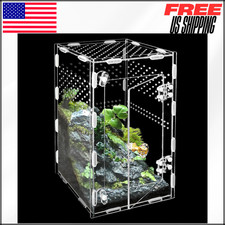 Acrylic Jumping Spider Enclosure Escape Proof with Ventilation for Reptile10x6x6