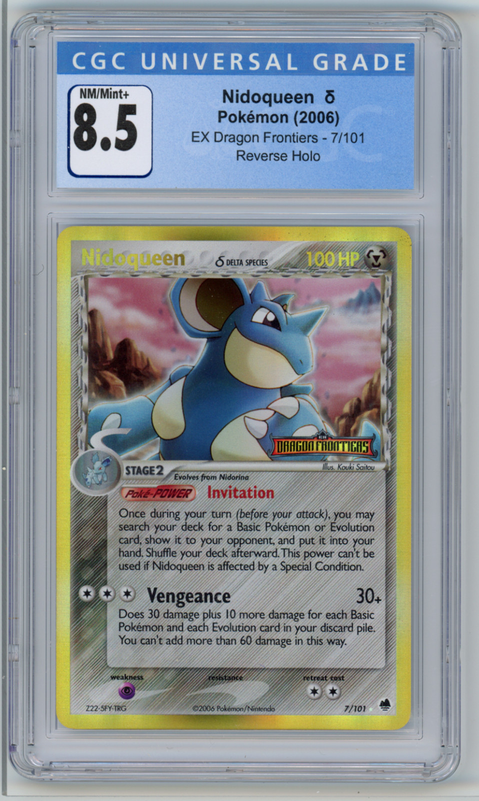 Nidoqueen (Delta Species) 7/101 Dragon Frontiers Reverse Holo CGC 8.5 N304