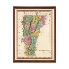 Old Map of Vermont 1824 - Vintage Vermont Art