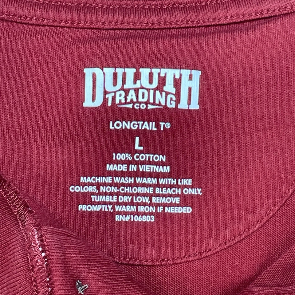 Duluth Trading Co Henley Hombres Talla L Rojo/Verde Manga Corta Cola Larga Lote de 2 Foto 4 de 4