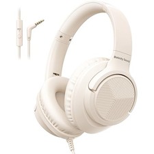 Sound Headphones Wired with Microphone Over Ear Foldable 3.5mm Plug in Headphone