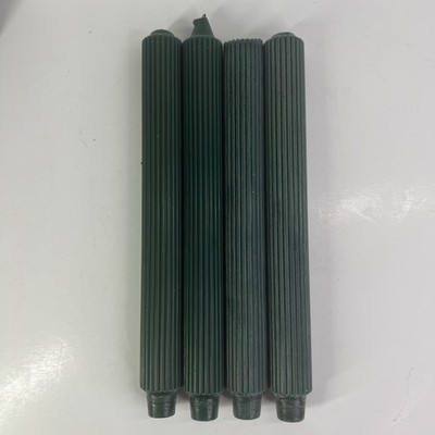 Root Candles Premium Grecian Collenette 12'' Dark Green Box Of 4 Lit