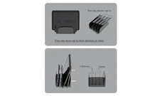 Wall Mount Holder for Smartphones and Tablets, Shelf with 4-Slot Docking Stat...