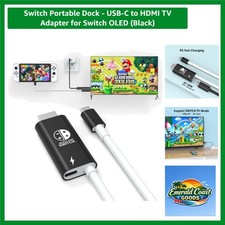 Switch Portable Dock - USB-C to HDMI TV Adapter for Switch OLED Black