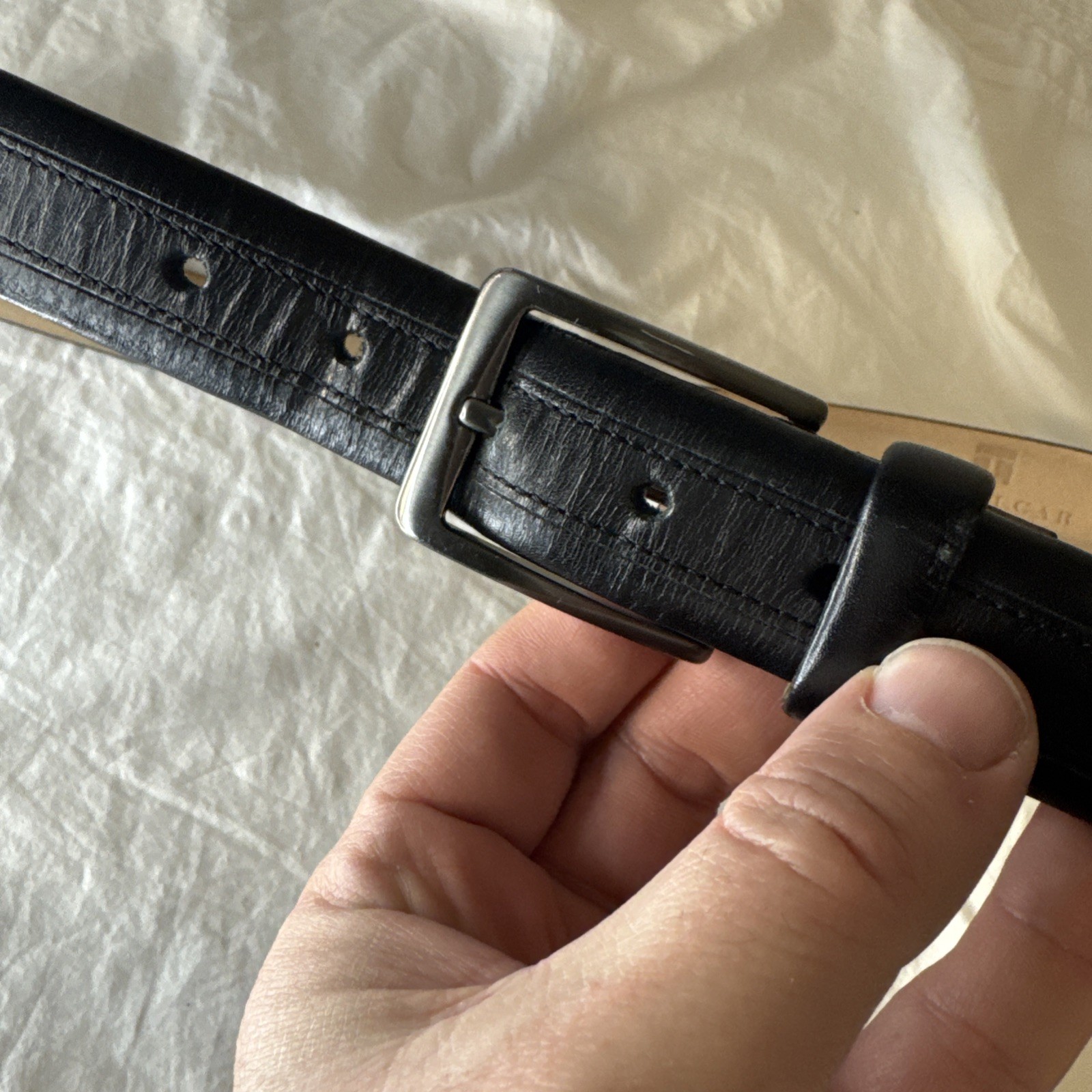 Leather Belt Trafalgar Cortina Black Classic Men’s Size 40-image