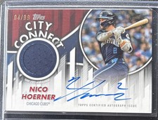 2026 Topps City Connect OC Auto Relic Nico Hoerner #CCAR-NH Chicago Cubs /99
