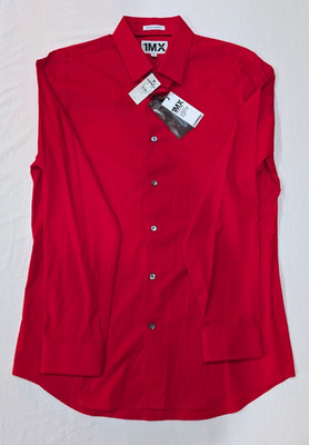 Express 1MX Slim Fit Men s Red Button-Up Shirt   Size Large   NWT   Free Shiping
