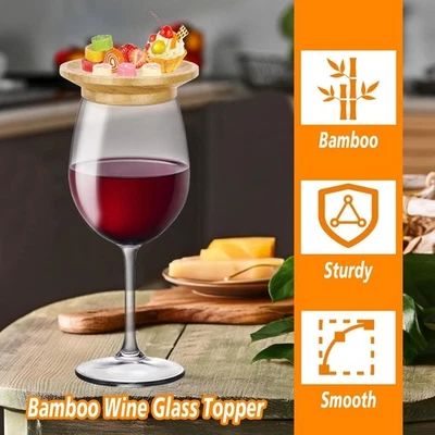 Wine Glass Charcuterie Topper,Bamboo Wine Glass Charcuterie Board Topper - Image 1 of 4
