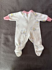 VTG 90s Gerber Pink-Trim Infant Footed One-Piece Fleece Sleeper Cat Print