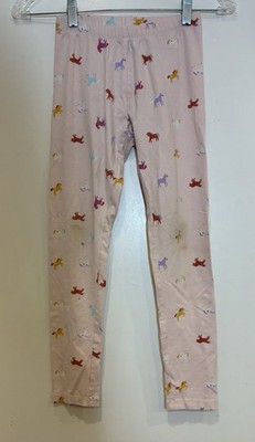 Cat & Jack Kid Girl Unicorn Print Cotton Full Length Leggings Light Pink L 10/12