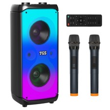Dual 6.5" Karaoke Machine with 2 Wireless UHF Microphones, Portable Bluetooth...