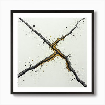 Risse in der Wand Kunstdruck gerahmt Wandbild Poster Leinwanddruck Bild