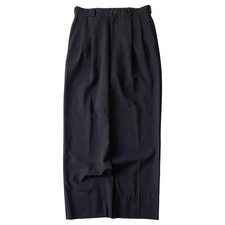 Vintage 90s ISSEY MIYAKE Wool Gabardine 2-Tuck Slacks Navy Japan F/S