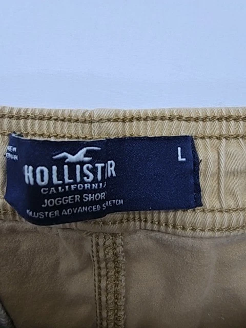 Short cargo beige régulier Hollister pour homme taille L avec cordon de serra... - Photo 3/4