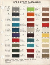 1970 Chrysler Plymouth Dodge Charger Imperial Challenger Paint Chips Dupont