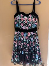 Mac Duggal Sequin Floral Dress Small
