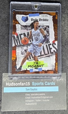 Ja Morant 2025-26 Topps Daily Dribble #DD-24 Orange 12/25 Jersey Number Match