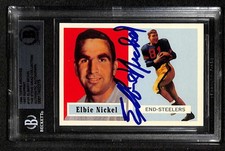 Elbie Nickel Steelers Signed 1957 Topps Reprint Steelers Trading Card Beckett