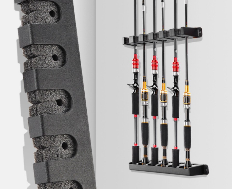 Fishing Rod Rack Vertical Holder Wall Mount Storage Horizontal Stand Boat Pole
