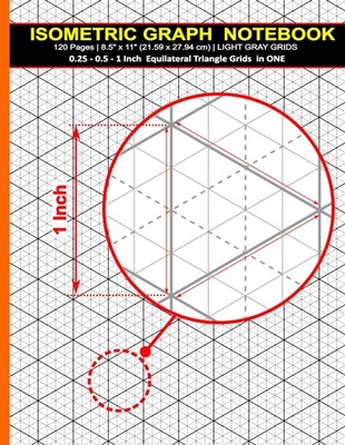 Isometric Graph Paper Notebook | 3d graph paper: 120 Pages | 8.5'' X 11'' | Light