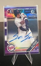 Spencer Steer Twins 2019 Bowman Chrome 1st Draft CDA-SST Purple AUTO /250 REDS