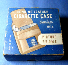 WW2 Era Home Front Leather Cigarette Case W/ Photo Frame NIB