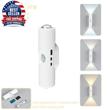 Double-Head LED Night Light with Motion Sensor RGB Rechargeable Magnetic Wall La