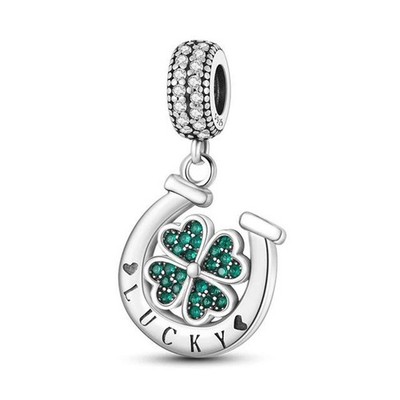 925 Sterling Silber Glück Hufeisen Hänger Charm für Damen Armband