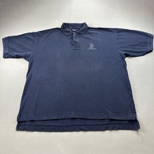 Vintage Mercedes-Benz Polo Shirt Mens XXL Black Luxury Cars Motorsports Logo 90s