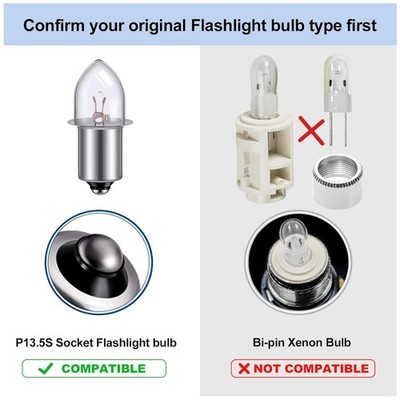 Maglight Flashlight Replacement Bulb, 3W, 2 Pack