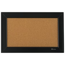 Quartet Cork Bulletin Board, Framed Corkboard, 11  x 17  , 11" x 17", Brown