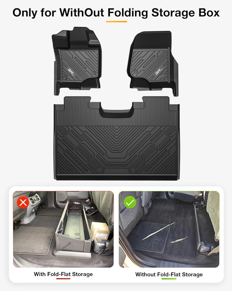 3W TPE Floor Mats for 2015-2025 Ford F-150/F-150 Lightning Super Crew Cab Liner - Image 3 of 4