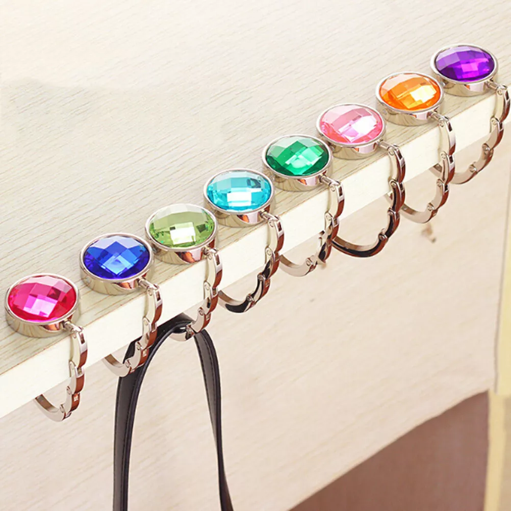 Portable Foldable Folding Crystal Alloy Purse Handbag Hook Hanger Bag Holder#