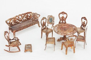 antique metal doll furniture