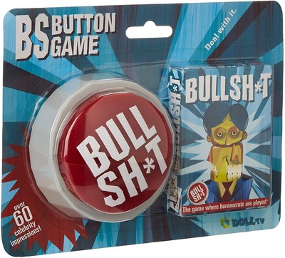BS Button Game (Big Red Sound Button with 60 Phrases Plus BS Playing Cards)