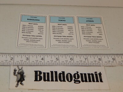 2008  Monopoly Here & Now World Collectors Game 3 Light Blue Deed Cards Only  