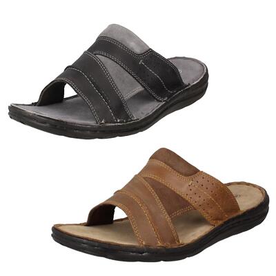Mens Hush Puppies Casual Slip On Mule Summer Leather Sandals ARCHER  UK