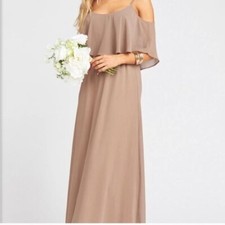 SMYM Caitlin Ruffle Maxi Dress in Dune Chiffon