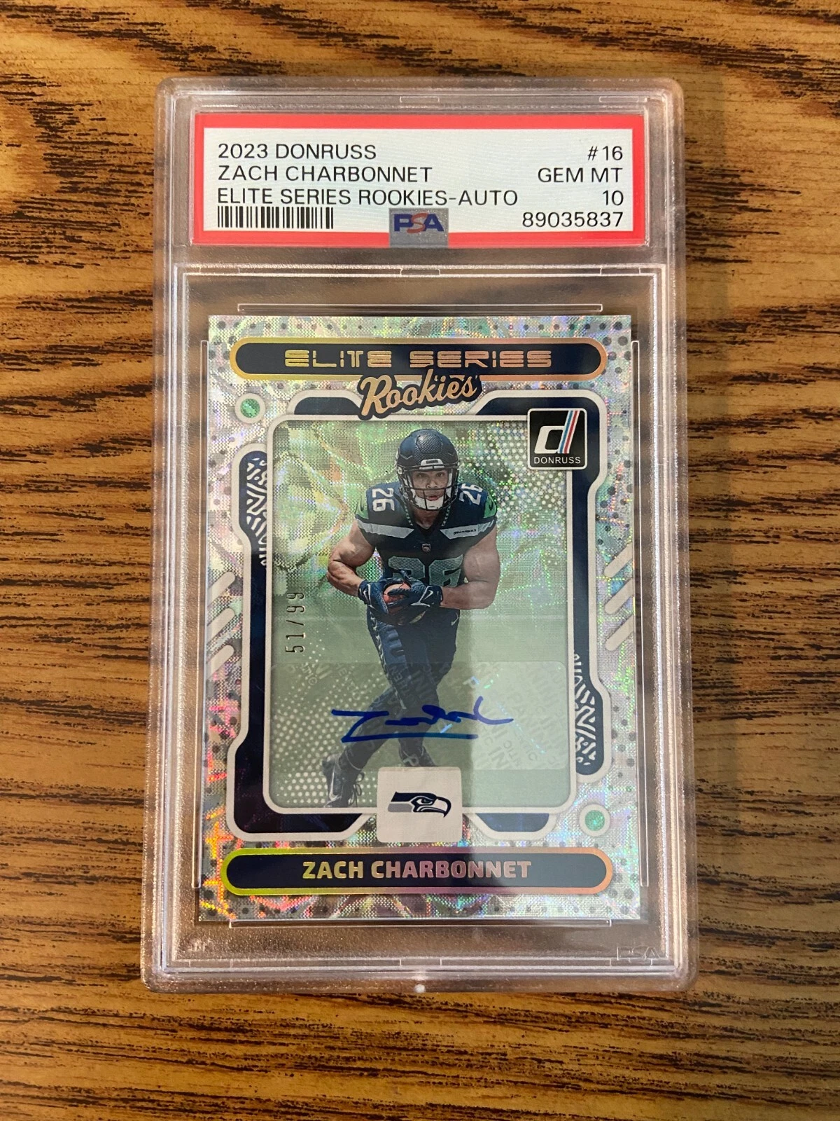 Zach Charbonnet Panini Donruss Elite Series Rookies #16 Autograph