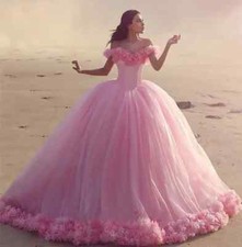Elegant Pink Wedding Dresses Strapless A Line Ball Gowns Sleeveless Bridal Gowns