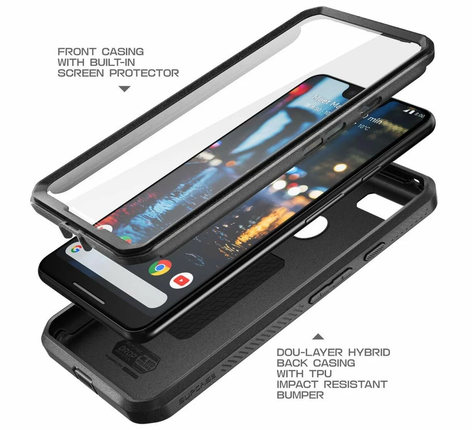 For Google Pixel 3AXL / 3A / 3XL / 3 / 2XL, Genuine SUPCASE Case Cover w/ Screen - Image 3 of 4