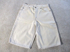 NWT Vintage 90s Student Levis 550 Relaxed Jean Shorts Boys 28 Cream Orange Tab