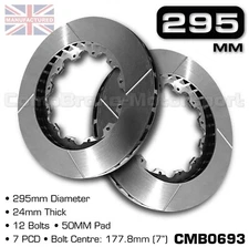 BRAKE DISC / ROTOR 295MM X 24MM 12 BOLT (50MM PAD) 7" PCD - PAIR CMB0693