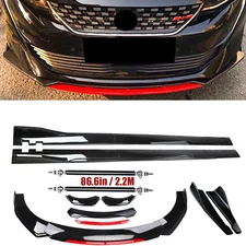 For Honda Accord Front Bumper Lip Splitter Spoiler Side Skirt Body Kit Glossy