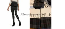 Hue Plaid Tights with control top U19567 Black SM, ML 