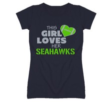This Girl Loves Her Seahawks Football T Shirt - Seattle Seahawks Team Colors