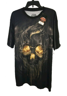 First Class Men's Skull Gold Print Tee Size 2XL  MSRP $55.00  (H12)