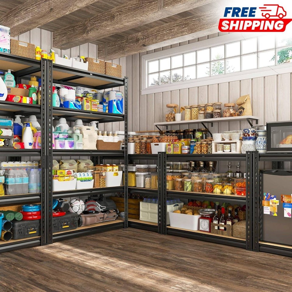 5 Tier Heavy Duty Storage Shelve Adjustable Shelving Units Warehouse ...